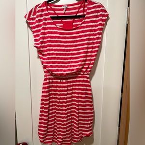 Splendid Pink and White Stripe Dress with Built In Tank size Small